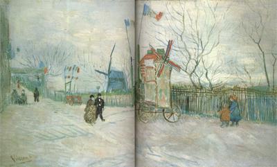 Vincent Van Gogh Street Seene in Montmartre:Le Moulin a Poivre (nn04)